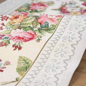 140 x 180 Decorative Tapestry Tablecloth 1175 Silver