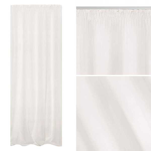 Zasłona 140 x 270 Dekoracyjna Velvet Soft Biały