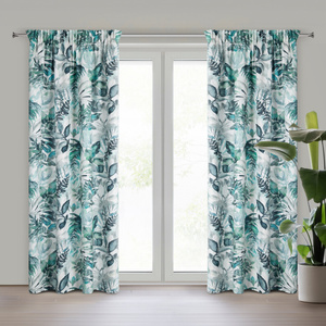 Zasłona Gotowa Adeline Taśma 140 x 250 Bia+Zieleń