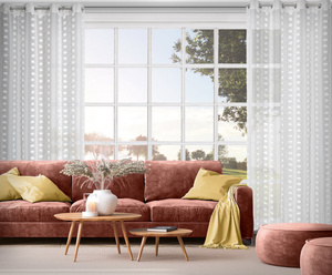 Zasłona 140 x 250 Dekoracyjna Przelotki Elenor Bia