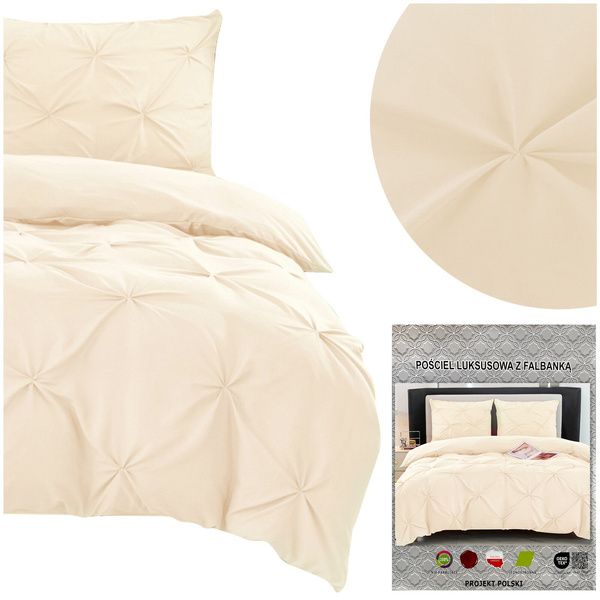 Pościel 200 x 220 3cz Ozdobna Marszczona Pia 01