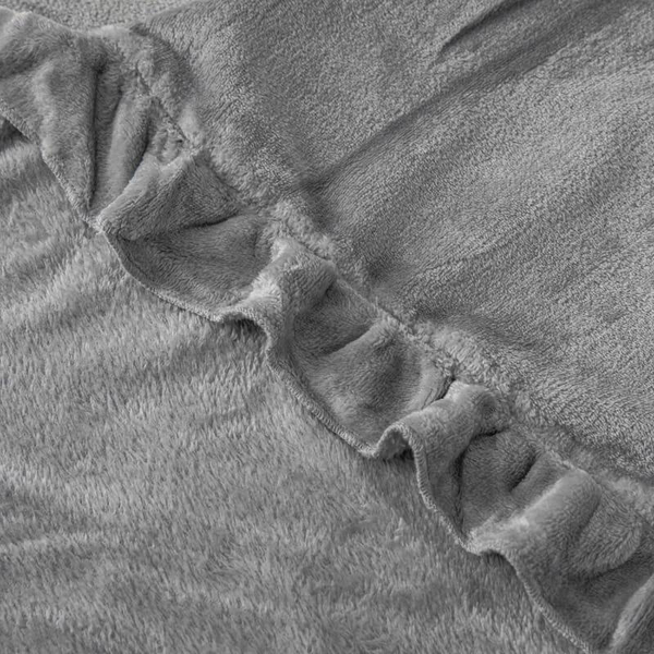 Koc 150 x 200 Mikrofibra Falbanka Ruffly Szary