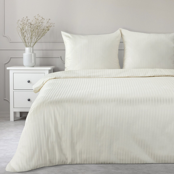 Pościel 160 x 200 3cz Satyna Bawełniana Vera Krem