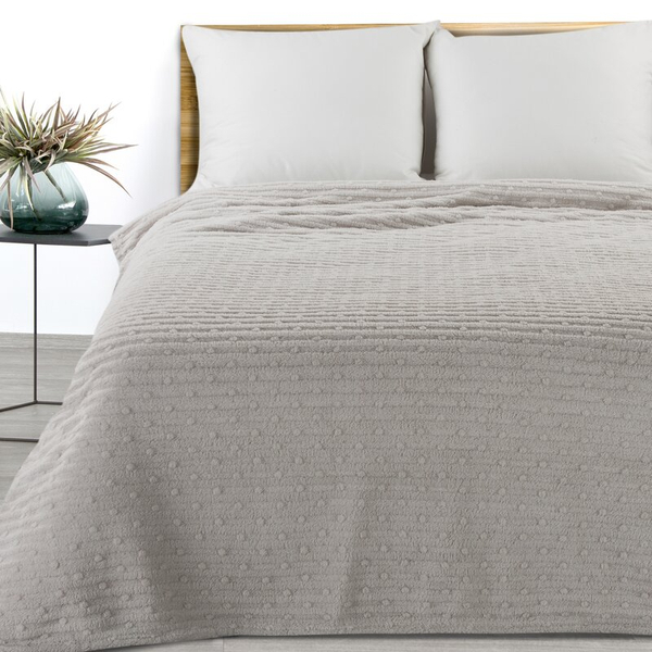 Koc 170 x 210 Mikrofibra Tłoczona Lisa Srebrny