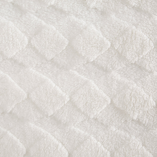 Koc 70 x 160 Tłoczony Pluszowy Nancy Krem