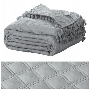 Bedspread 160 x 220 Quilted Two Sided Pompoo Grey