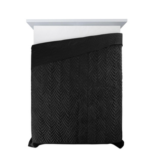 Narzuta 170 x 210 Pikowana Velvet Luiz6 Czarny