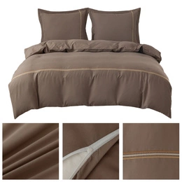 Pościel 160 x 200 3cz Gładka Z Haftem Lumera 03