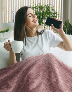 Blanket 200 x 220 Design Microfiber Braid Powder