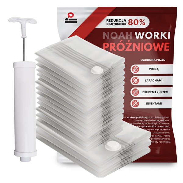 Zestaw Worków Próżniowych 15 szt Noah + Pompka