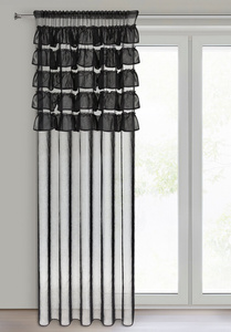 Firana 140 x 270 Dekoracyjna Gotowa Aura Czarny