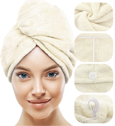 Turban 65 x 25 Ręcznik Mikrofibra Aki Krem