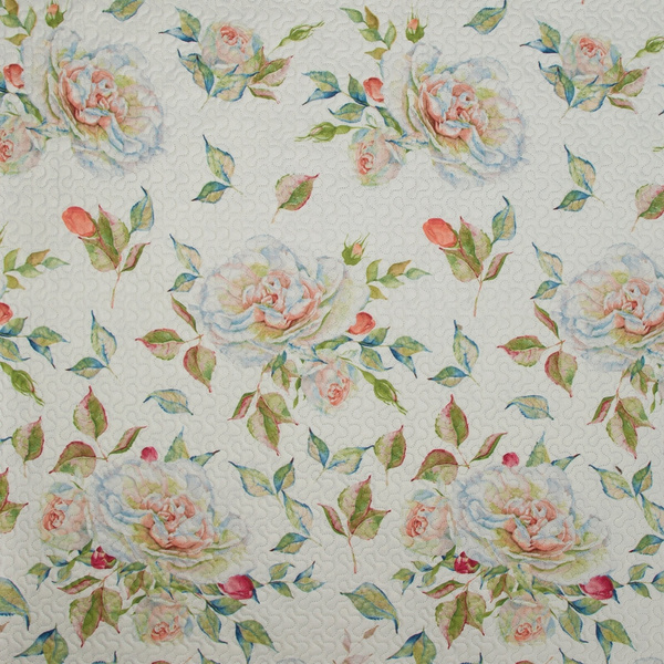 Narzuta 170 x 210 Pikowana Rosa Biały+Niebieski