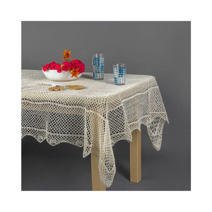 Oval Runner 40 x 90 Crocheted pattern 021 Beige