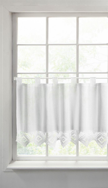 Isaac Decorative Curtain on Braces 60 x 150 White