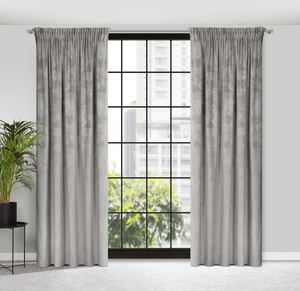 Curtain 140 x 300 Decorative Velvet Nadia Silver+Gold