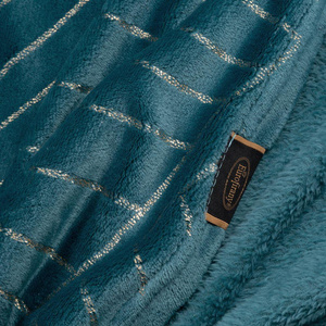 Koc 150 x 200 Luna 2 Turkusowy + Złoty