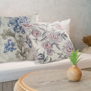 Decorative Linen Pillowcase 45 x 45 9 Beige+Blue