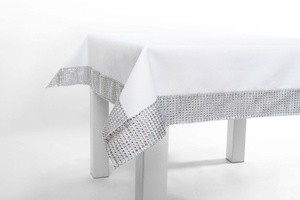 Diamond Zirconia White 140x240 Stainproof Tablecloth