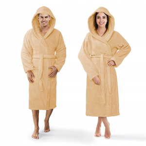 Unisex Cotton Robe with HoodL/XL Beige