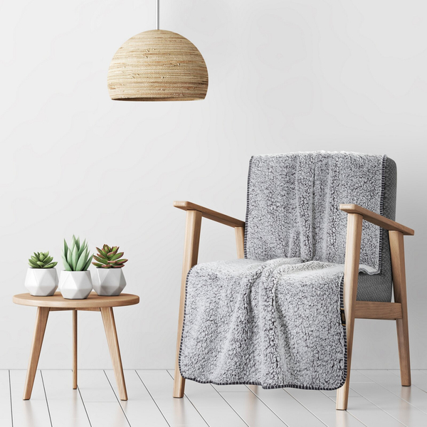 Koc 70 x 160 Mikrofibra Baranek Koala Stal+Biały