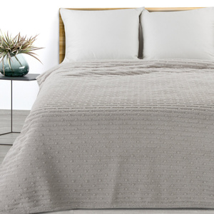 Blanket 200 x 220 Microfiber Embossed Lisa Silver