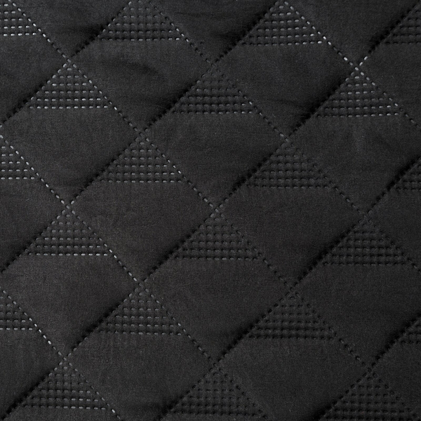 Narzuta 200 x 220 Pikowana Falbanka Vanesa Czarny