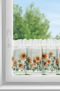 Curtain 30 x 150 Decorative Ready Helia White+Yellow