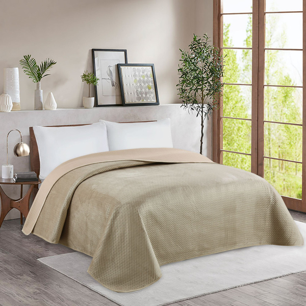 Premium Quilted Bedspread 220 x 240 Dark Brown