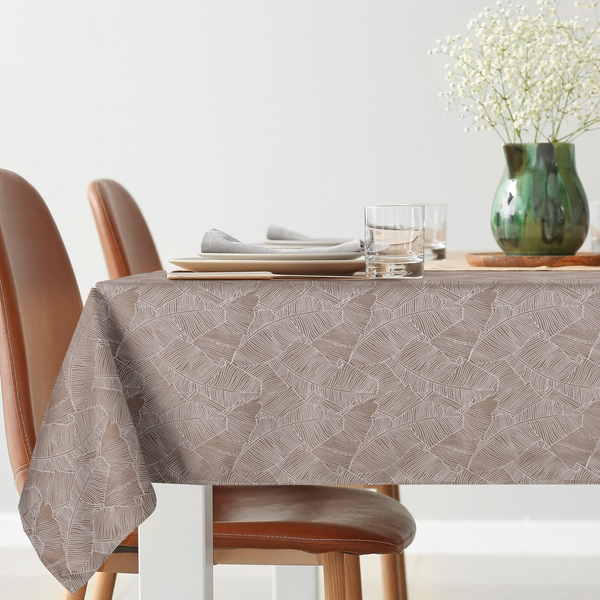 140 x 260 Decorative Jacquard Tablecloth Isla C.Beige