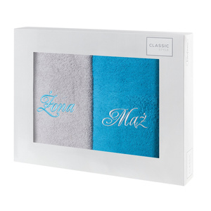Komplet Ręczników Mąż Żona 2 2 szt. 70 x 140 Tu+Po