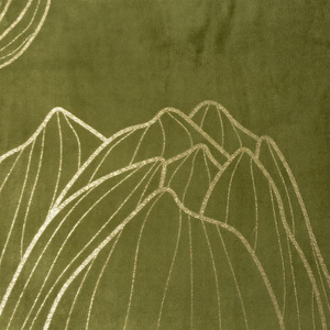 Blanket 150 x 200 Plush Lili4 Olive + Gold