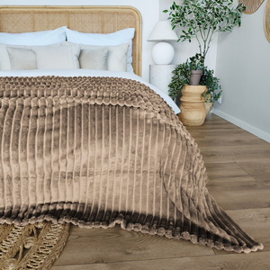 Blanket 160 x 200 Microfiber Stamped Stripes Nuvio 06