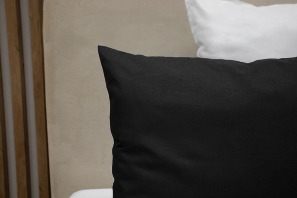 Poszewka Bawełna 50 x 80 Jednolita Ola Czarna Black