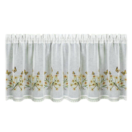 Curtain 60 x 150 Decorative Ready-made Flora White+Yellow