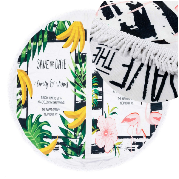 Ręcznik Koc 150 cm Okrągły Plażowy Boho 03 