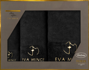 Towel Set 3 pcs. Eva Minge GAJA Black
