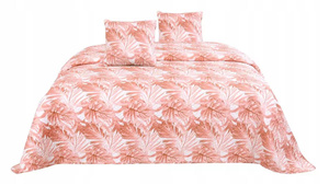240 x 260 Quilted Double Sided Bedspread Hibiscus Pud