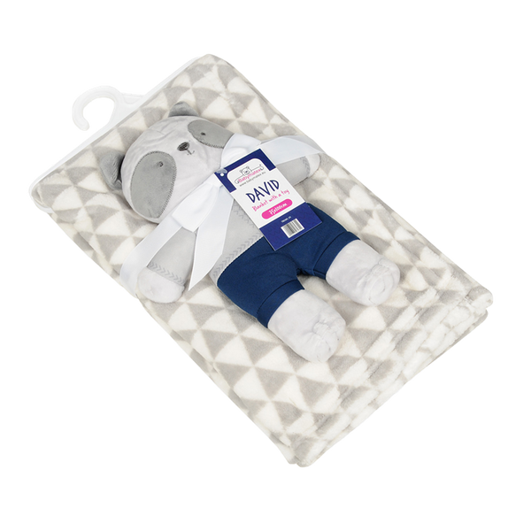 75 x 100 Baby David Blanket + Panda Mascot 