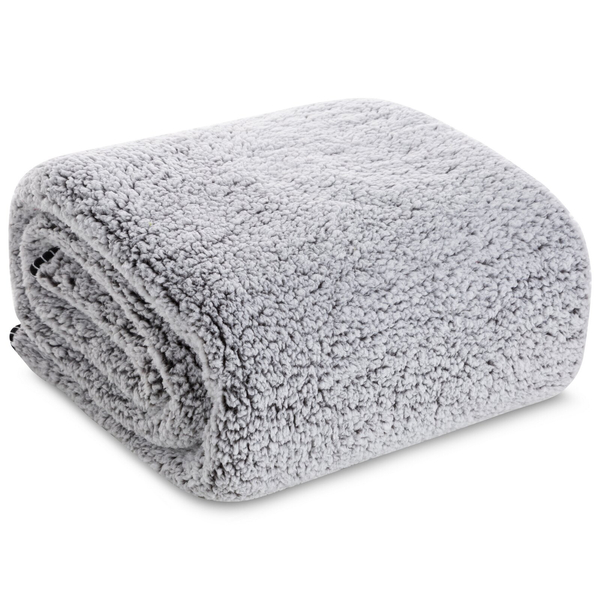 Blanket 170 x 210 Microfiber Lamb Koala Steel+White