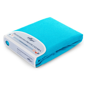 Terry sheet with elastic 011_D Turquoise 60x120