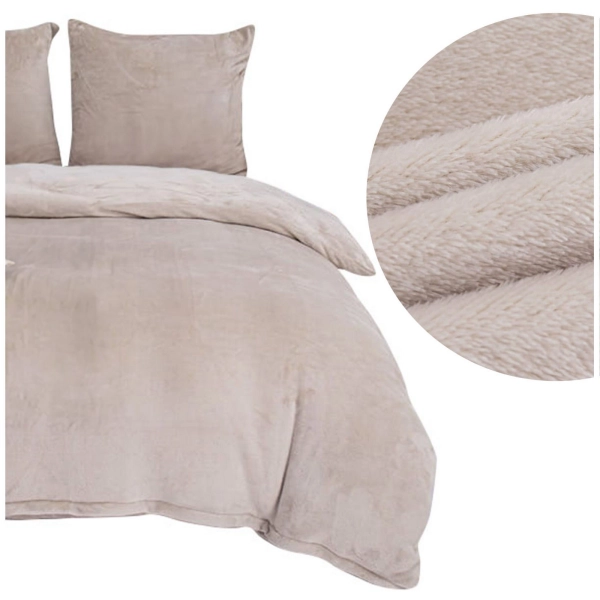 Pościel 220 x 200 3cz Mikrofibra Miś Cozy Beżowy