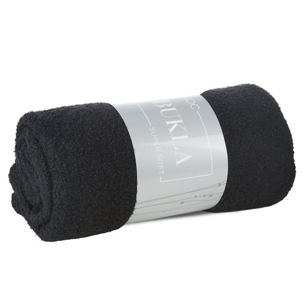 Blanket 200 x 220 Microfiber Boucle Bukla Black