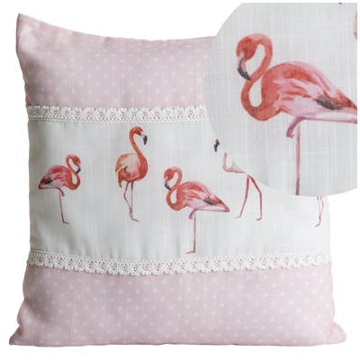 Poszewka Flamingo 40 x 40 B+Róż 40 x 40 Różowy